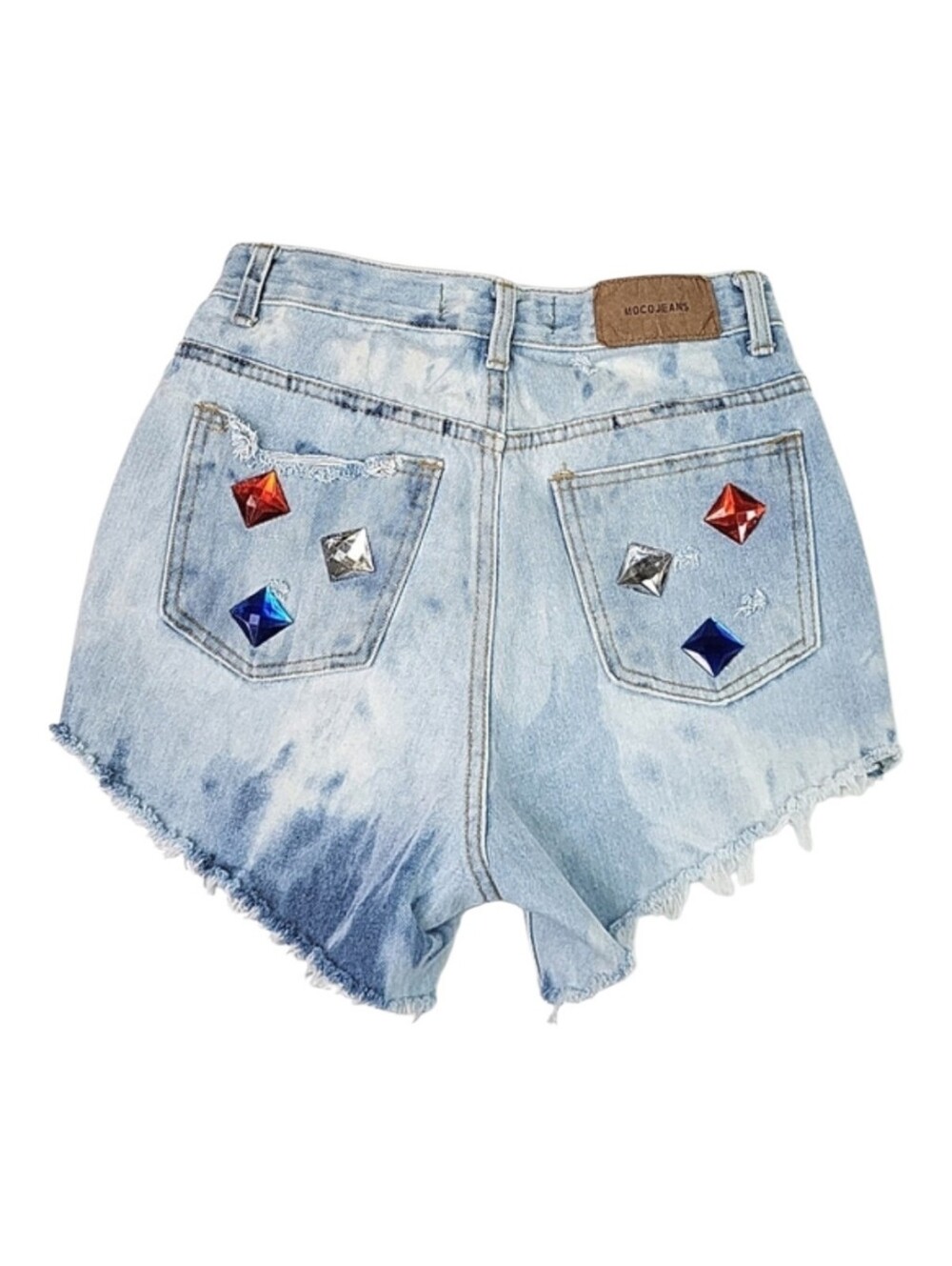 🪷3/$20🪷 Bleached High Rise Jean Shorts Red White Blue Americanacore Grungecore